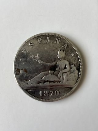Moneda Plata 1870 España 24,5g