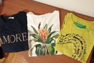 Lotto 3 magliette in cotone taglia S
