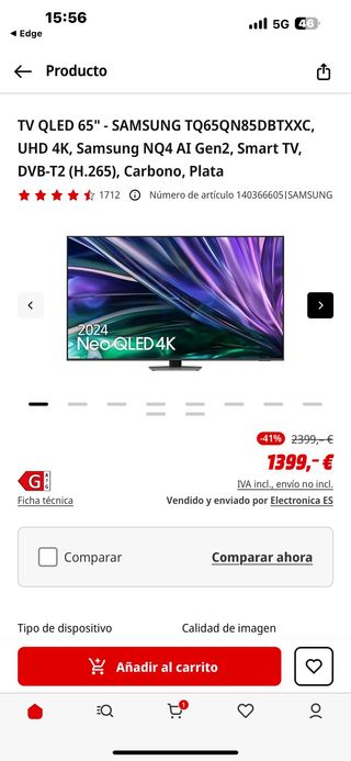 Samsung Neo QLED 65 4K TQ65QN85DBTXXC