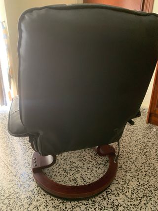 Sillón cómodo piel negro para TV