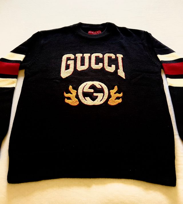 Maglione Gucci Uomo Made in Italy blu scuro