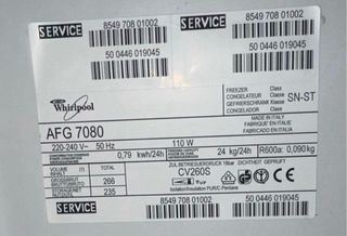 Congelador Whirlpool 8 cajones