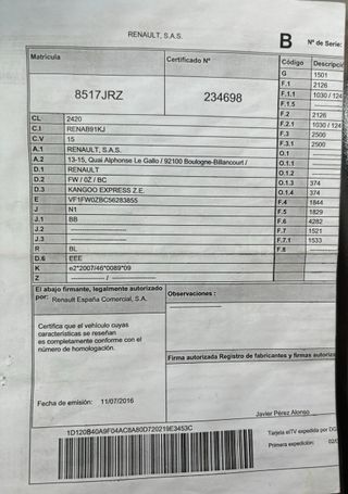 Renault Kangoo 2016 ZE