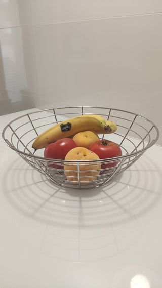 Frutero metálico de acero inoxidable nuevo
