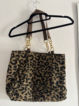 Bolso de mano estampado leopardo