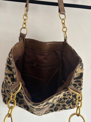 Bolso de mano estampado leopardo