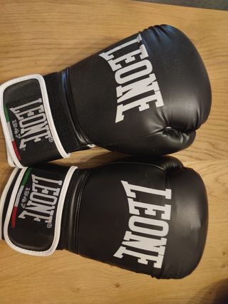 Guantes Boxeo Leone 12 oz Negro