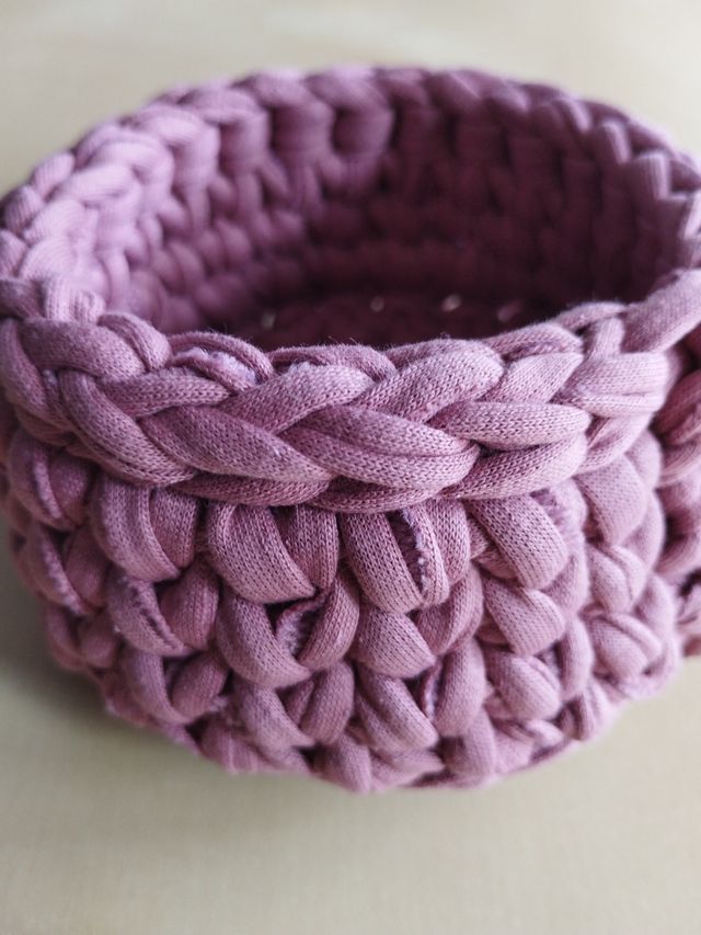 Cestita de trapillo rosa