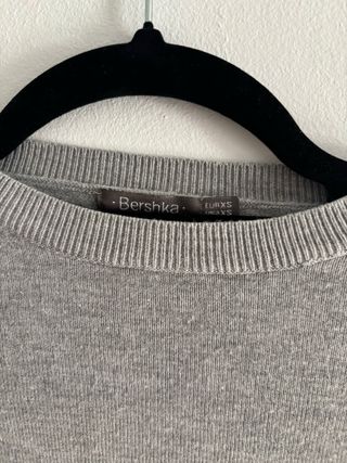 Jersey Bershka gris manga larga