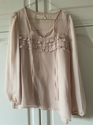 Camisa rosa manga larga 