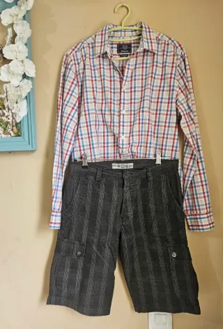Conjunto Camisa y Pantalón Corto Cuadros