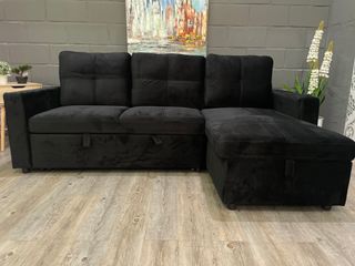 Sofá Cama Chaise Longue Negro