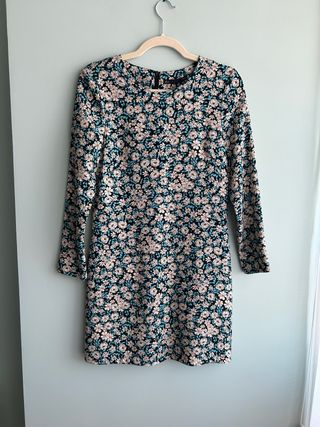 Vestido estampado floral manga larga