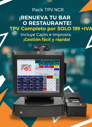 TPV NCR Todo en Uno + Impresora + Cajón