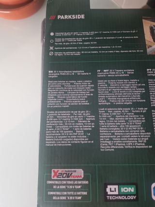 Taladro Atornillador Parkside 20V