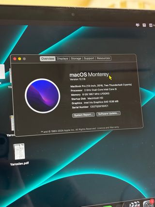 MacBook Pro 13 2017 256GB SSD Batería Nueva