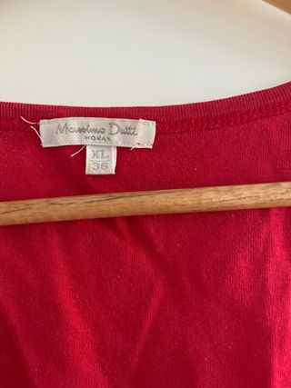 Camiseta tirantes Massimo Dutti roja con pedrería