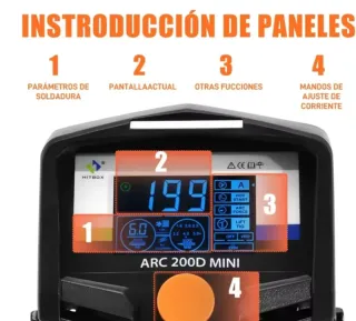 Soldadora Inverter HITBOX ARC 200D MINI