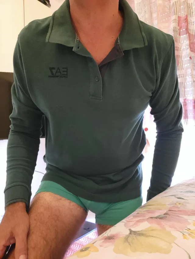 Polo maniche lunghe EA7 Armani verde