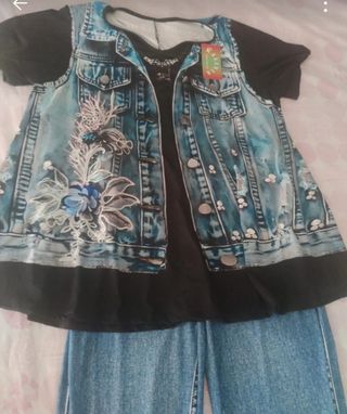 Conjunto mujer chaleco y pantalón