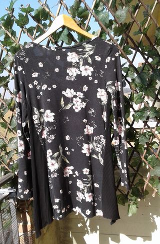 Maglia Tezenis L floreale nero rosa