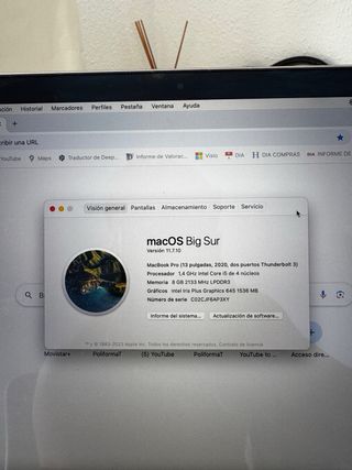 MacBook Pro 13” 2020 Plata