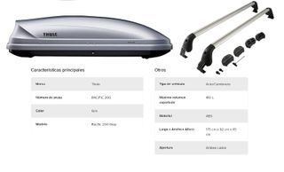 Cofre Techo Thule Pacific 200 410L + Barras Toyota