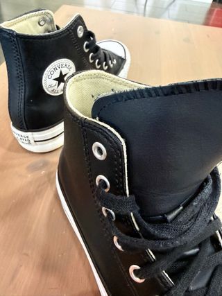 Converse plataforma piel negra T33.5