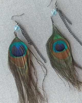 Pendientes Plumas Pavo Real