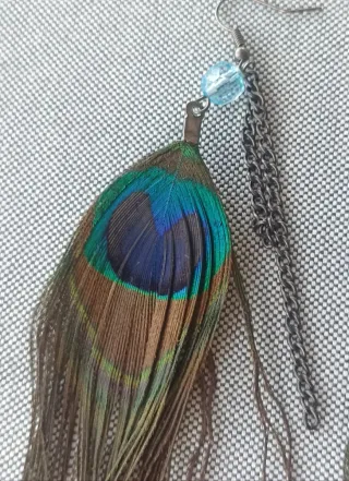 Pendientes Plumas Pavo Real