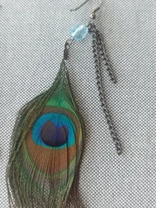 Pendientes Plumas Pavo Real
