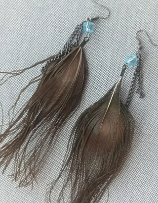 Pendientes Plumas Pavo Real
