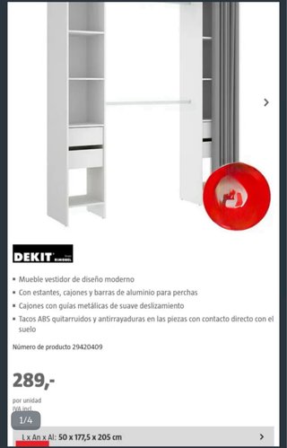 Armario vestidor blanco