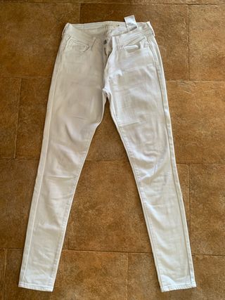 Pantalón pitillo mujer blanco 
