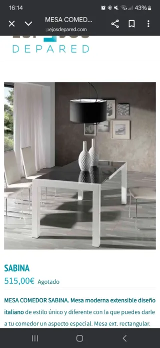Mesa comedor + mueble y estanterías