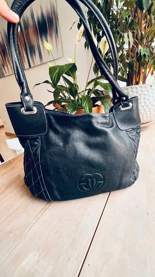 Bolso Negro Piel Hombro
