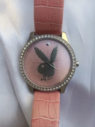 Reloj Playboy Chica Rosa y Plata