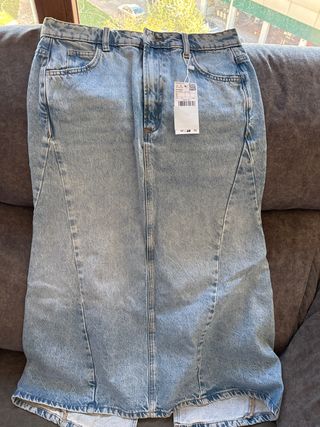 Falda larga vaquera Mango Talla S