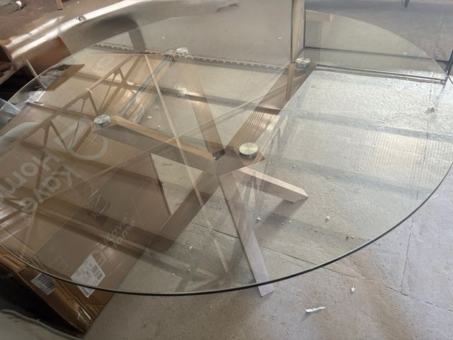 Mesa redonda cristal y acero modelo Argo