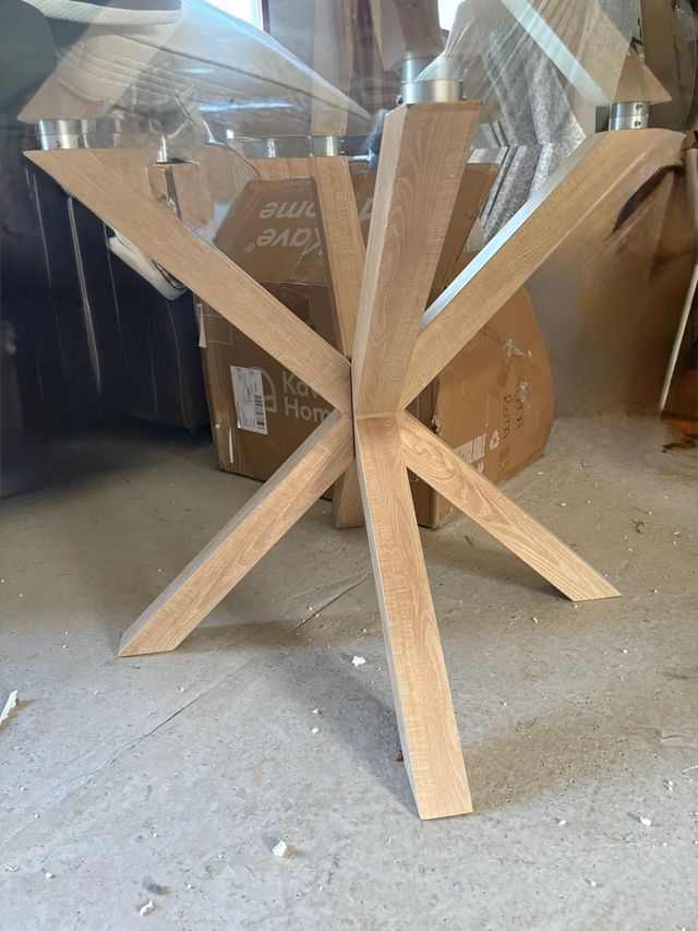 Mesa redonda cristal y acero modelo Argo