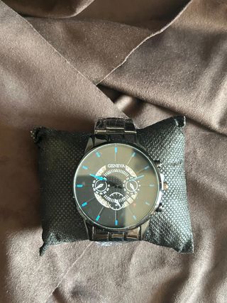 Orologio al quarzo full metal nero Geneva