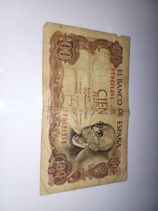 Billete antiguo 100 pesetas Banco de España 1970