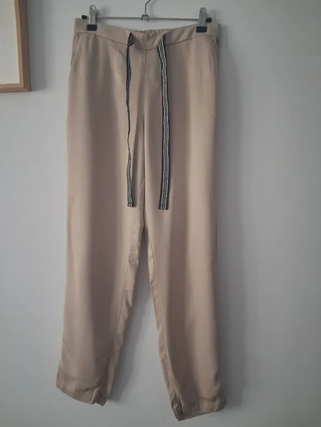 Pantalón Mango Talla S Beige