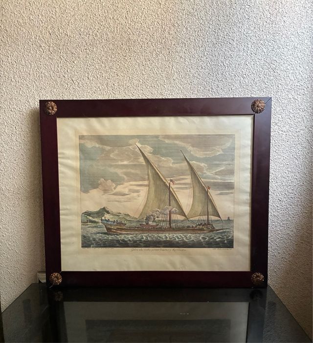 Cuadro antiguo barco de vela