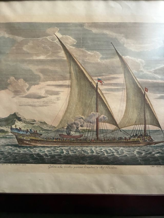 Cuadro antiguo barco de vela