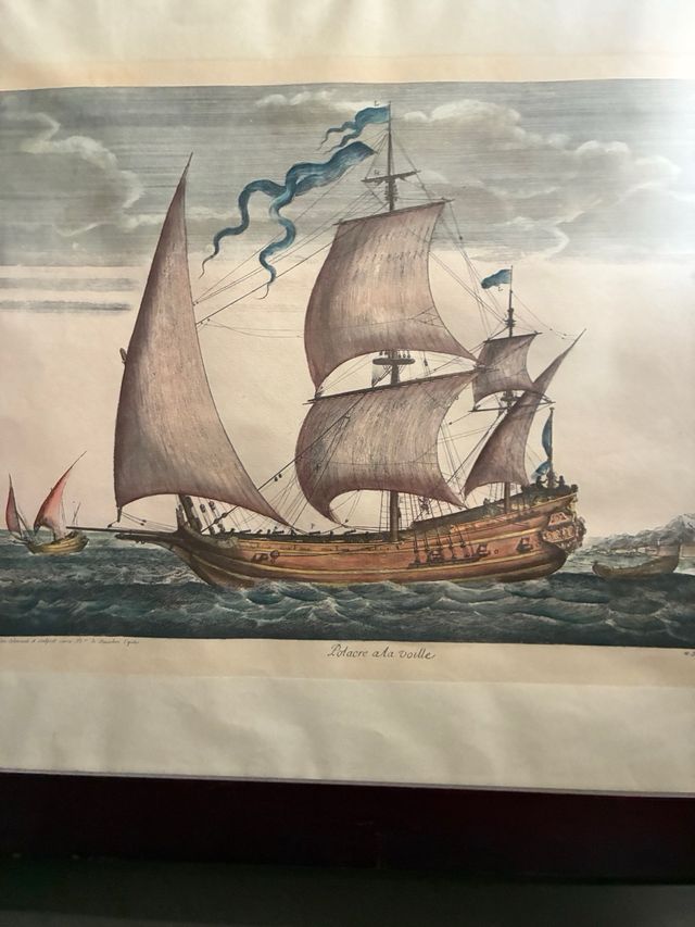 Cuadro antiguo barco de vela