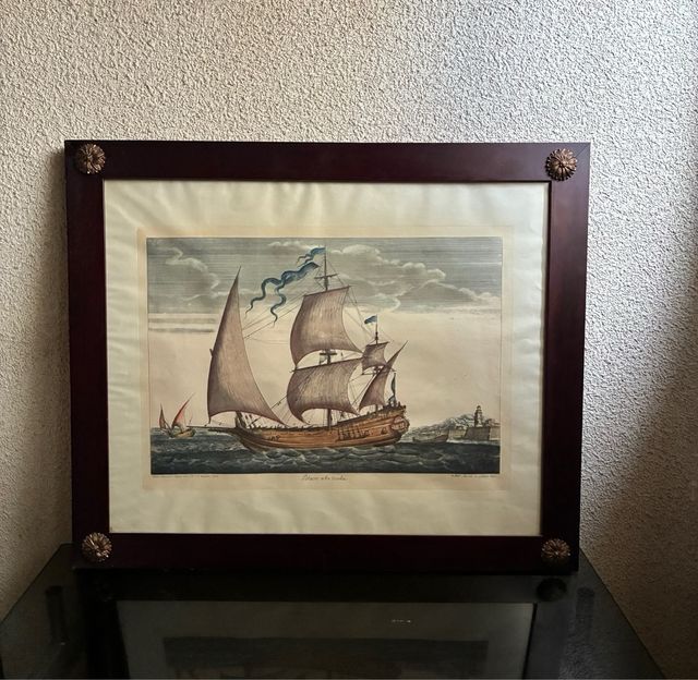 Cuadro antiguo barco de vela