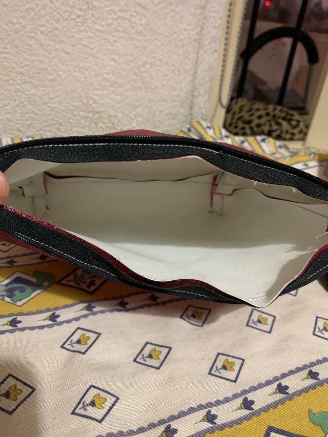 Bolso de maquillaje brillante rosa/rojo