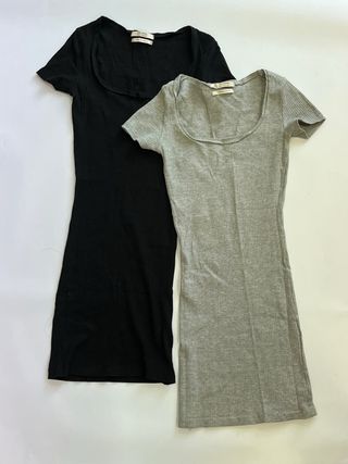 Confezione da 2 vestiti Pull&Bear neri e grigi XS