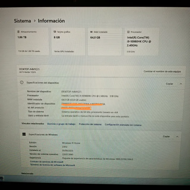 Portátil MSI GE75 Raider 10SFS Alta Gama